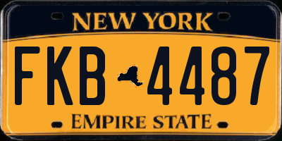 NY license plate FKB4487