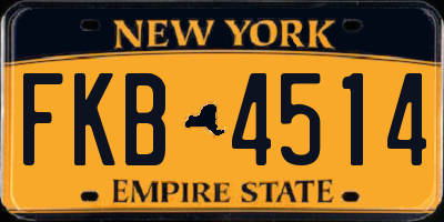 NY license plate FKB4514