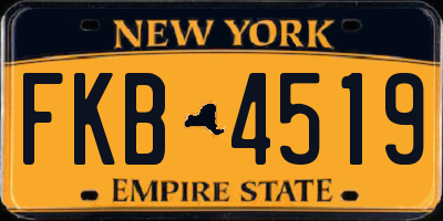NY license plate FKB4519