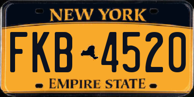 NY license plate FKB4520