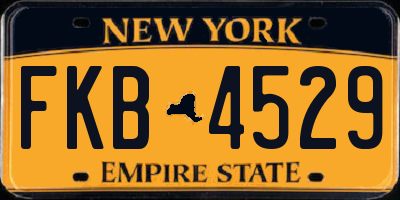 NY license plate FKB4529