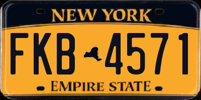 NY license plate FKB4571