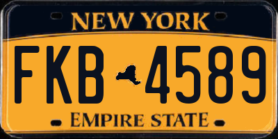 NY license plate FKB4589