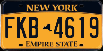 NY license plate FKB4619