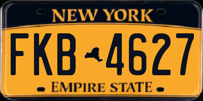 NY license plate FKB4627