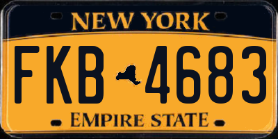 NY license plate FKB4683