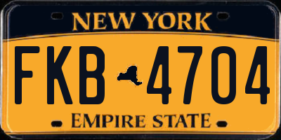 NY license plate FKB4704