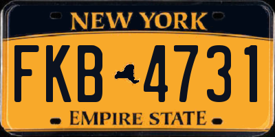 NY license plate FKB4731