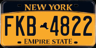 NY license plate FKB4822