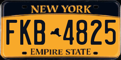 NY license plate FKB4825