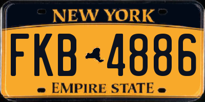 NY license plate FKB4886