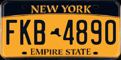 NY license plate FKB4890
