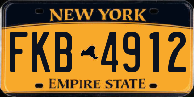 NY license plate FKB4912