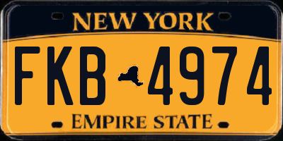 NY license plate FKB4974