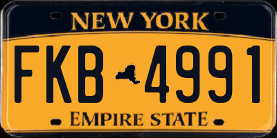 NY license plate FKB4991