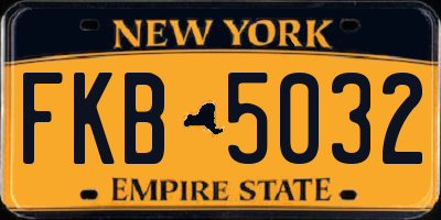 NY license plate FKB5032
