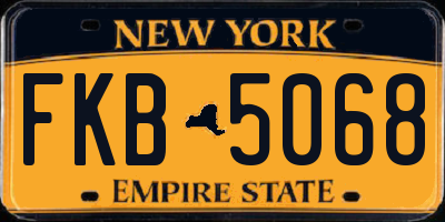 NY license plate FKB5068