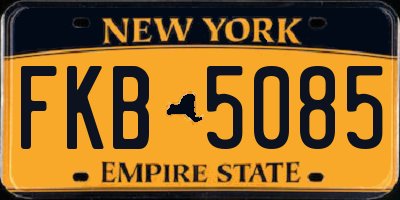 NY license plate FKB5085