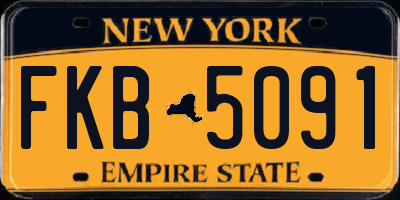 NY license plate FKB5091