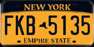 NY license plate FKB5135