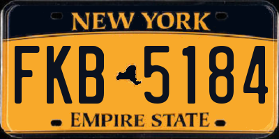 NY license plate FKB5184
