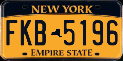NY license plate FKB5196