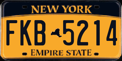 NY license plate FKB5214