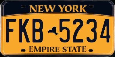 NY license plate FKB5234