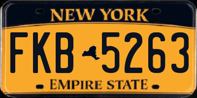 NY license plate FKB5263