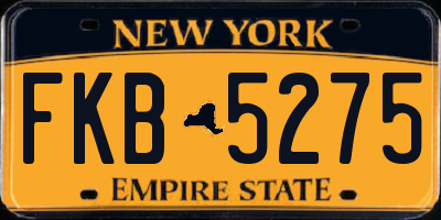 NY license plate FKB5275