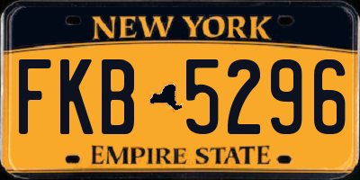 NY license plate FKB5296