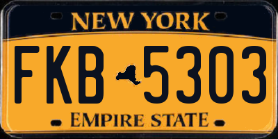 NY license plate FKB5303
