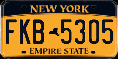 NY license plate FKB5305