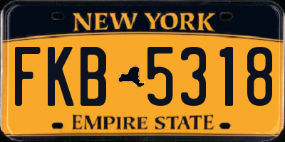 NY license plate FKB5318