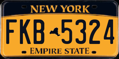 NY license plate FKB5324