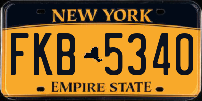 NY license plate FKB5340