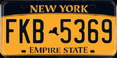 NY license plate FKB5369