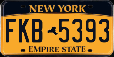 NY license plate FKB5393