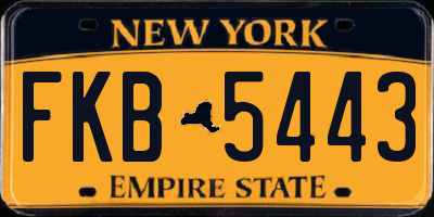 NY license plate FKB5443