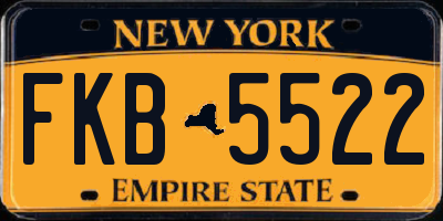 NY license plate FKB5522
