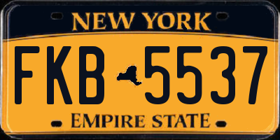 NY license plate FKB5537