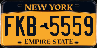 NY license plate FKB5559