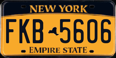 NY license plate FKB5606