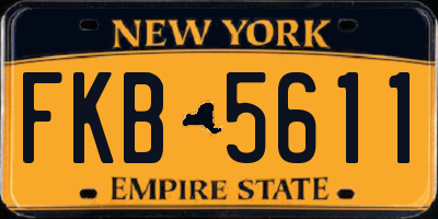 NY license plate FKB5611