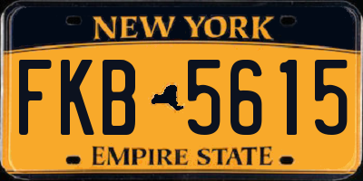 NY license plate FKB5615