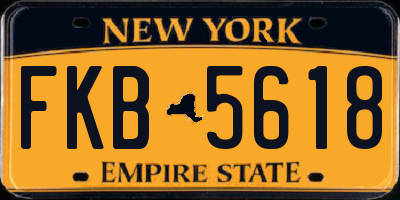 NY license plate FKB5618