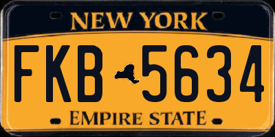 NY license plate FKB5634