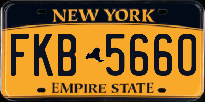 NY license plate FKB5660