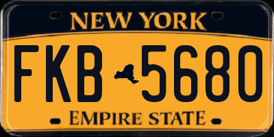 NY license plate FKB5680
