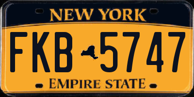NY license plate FKB5747